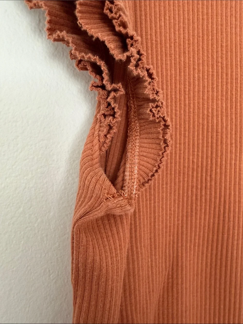 J. Crew Vintage Rib Ruffle-Sleeve Shirt